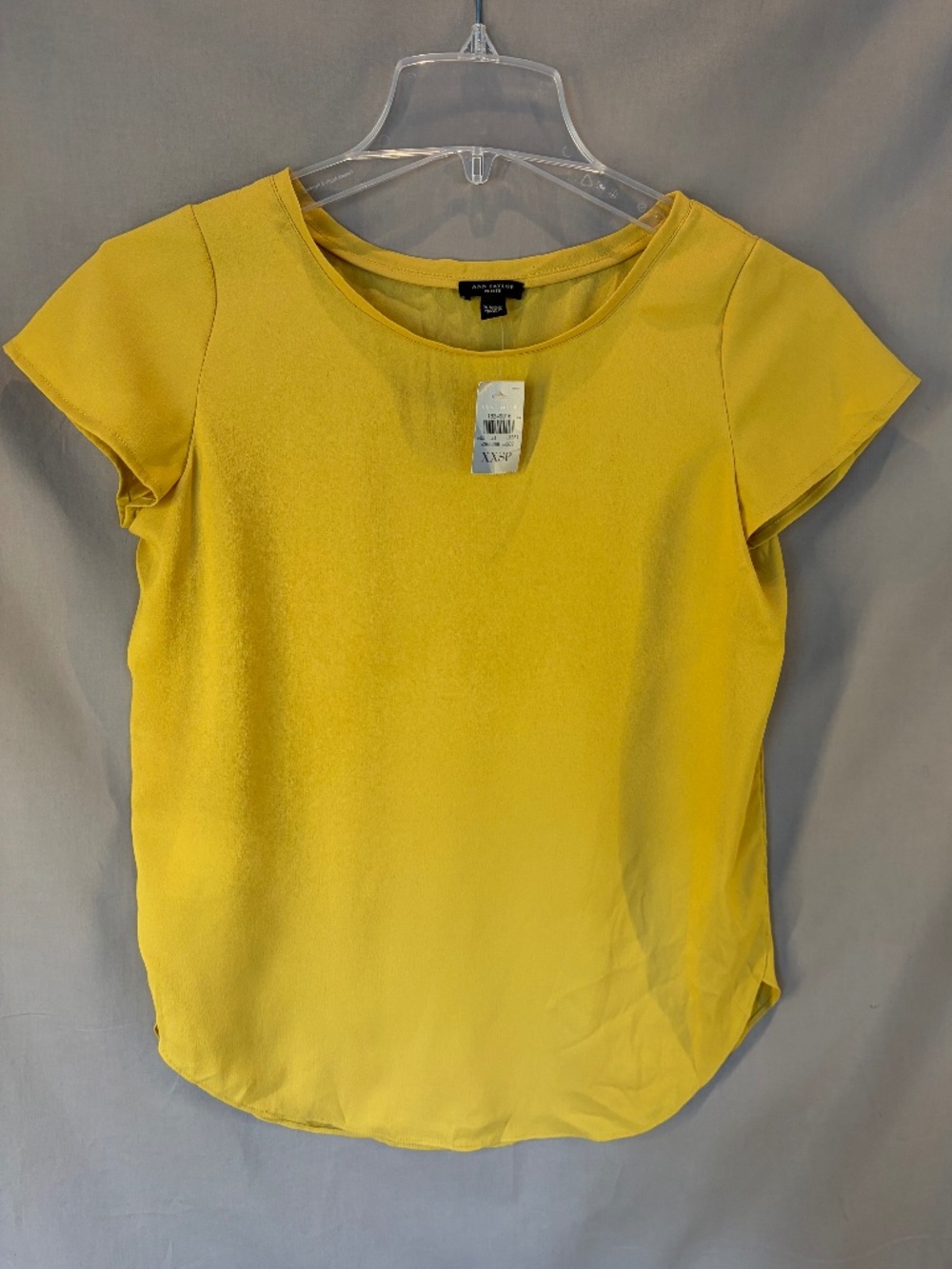 Ann Taylor Petite Short Sleeve Blouse, Mustard yellow color - Size XXSP (NWT)